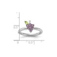 thumbnail image 3 of 1/5 Carat (Ctw) Amethyst Grape Ring in Sterling Silver with Peridot, 3 of 5