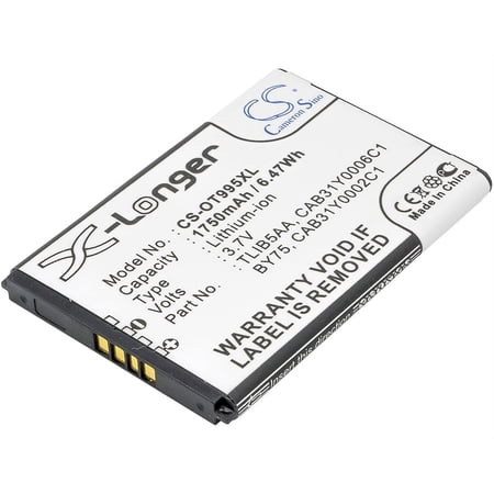 Replacement Battery for Alcatel One Touch 993D One Touch 995 OT-993D OT-995 OT-995 Ultra BY75 CAB150000SC1 CAB31Y0002C1 CAB31Y0006C1 TLiB5AA TLiB5AD 1750mAh Mobile Phone battery