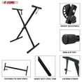 thumbnail image 5 of Keyboard Stand Single X Style Adjustable Digital Electric Piano Riser Durable & Sturdy Music Synthesizer Holder Stands For 61 76 88 Keys,Black, 5 of 9