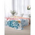 thumbnail image 5 of Colorful Coral California King Size Flat Sheet, Wrinkleproof & Fadeproof Cooling Flat Bed Sheet Only, Coastal Ocean Abstract Gradient Sea Breathable Soft Bedding Top Sheets 108 x 98 Inches, 5 of 8
