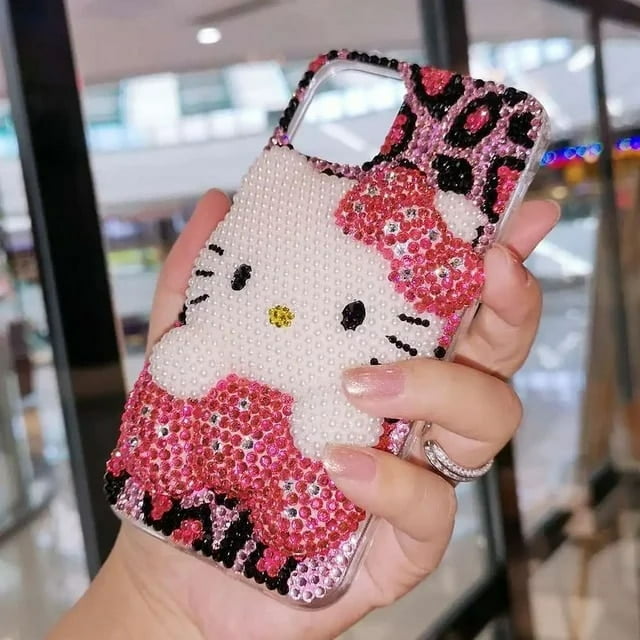 for iPhone 15 14 13 Pro Max iPhone Xs iPhone Case 8 plus Rhinestone 7 Cartoon Hello Kitty 11 Protective Case 6 Female 12 LXY