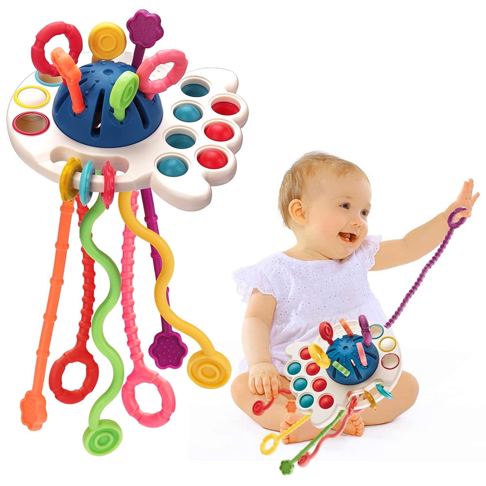 Sensory Montessori Baby Toys, Soft Pull String Toys Fidget Games