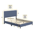 thumbnail image 5 of Skyline Decor Linen Panel Upholstered Platform Bed Frame, Blue, Full, 5 of 5