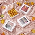 thumbnail image 5 of Square Foldable Creative Cardboard Box Gift Box with Window White 11x10.5x3.05cm, 5 of 6