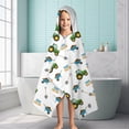 thumbnail image 6 of Cartoon Tractors Wheelbarrows White Pattern Hooded Bath Towel，60"x35" for Ages 3 To 12 Kids, Quick Dry Lightweight Soft Microfiber Hood Beach Towel Cover Up for Kids, 6 of 7