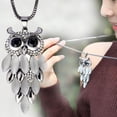 thumbnail image 2 of Women Necklace Exquisite Rhinestone Owl Pendant Vintage Neck Chain Long Sweater Necklace Accessories Fashion Jewelry, 2 of 8