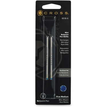 Cross Mini Ball Pen Refills Medium Point 2/PK Blue 85186