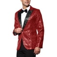 thumbnail image 4 of INSPIRE CHIC Men's Sequin Suit Jacket Sparkly Party Show Glitter Sports Coat, 4 of 6