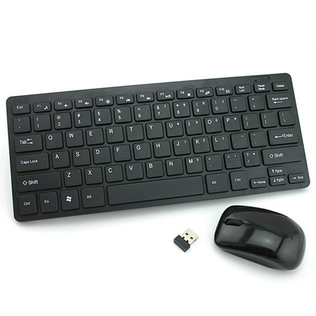 Ultra-Slim 2.4G Wireless Keyboard and Mouse Combo with 10m Range - Ergonomic Design, Hot Keys, Number Pad, Auto Sleep Mode for Power Saving - Includes Clear Keyboard Cover, USB Receiver & Manual -