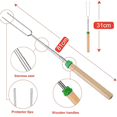 thumbnail image 2 of Camping Essentials, Easy Cleaning Non-Toxic Stainless Steel, Marshmallow Roasting Sticks With Heat-Resistant Canvas Pouch For Safe Distance Roasting (8Pcs), 2 of 7