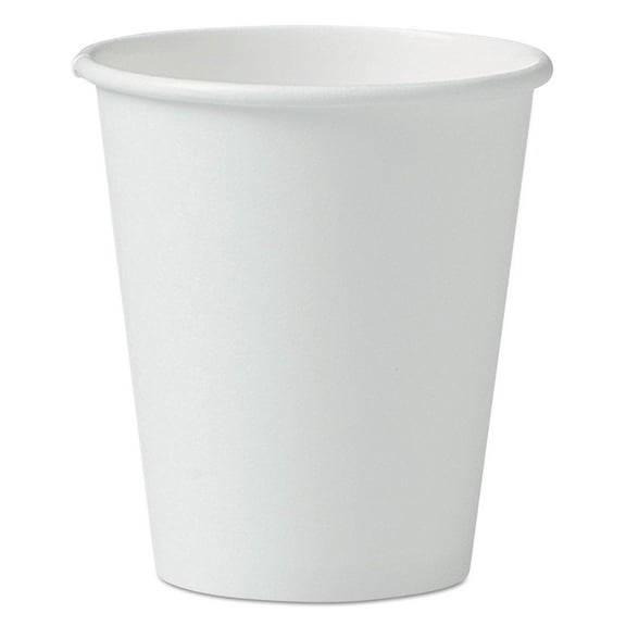 Single-Sided Poly Paper Hot Cups 6oz, White, 50/Pack, 20 Packs/Carton