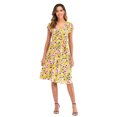thumbnail image 3 of Leutsin Robe Maxi Décontractée pour Femme à Imprimé Floral Bohème, Col en V, Ligne A, Manches Courtes, Grande Taille, 3 of 8