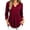 Wine, variant on YuXingFu Cute Tops for Women V-Neck Pleated Ruffle Hem for Casual Khaki S