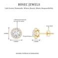 thumbnail image 5 of Rosec Jewels Lab Grown Diamond Halo Stud Earrings Round - EF-VS Quality - Ready to Gift for Anniversary, 10K Yellow Gold, 5 of 7