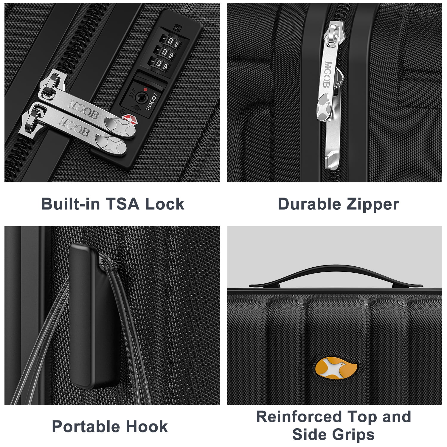 3-Piece Luggage Sets for Family, 20/24/28 Inch Frosted Hardside Suitcase with 360° Spinner Wheels & TSA Lock, Hard Shell PC Lightweight Suitcase for Vacation
