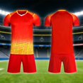 thumbnail image 2 of JAJAHO Boys Athletic Shorts Set Kids 2 Piece Performance Gym Summer Outfits V Neck Short Sleeve T Shirts And Shorts Basketball Football Sets, 2 of 4