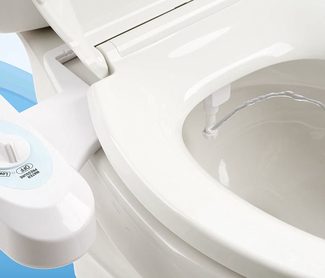 SamWave Fresh Water Bidet Toilet Seat Attachment - Water Pressure Control - Adjustable Spray Nozzle Non-Electric