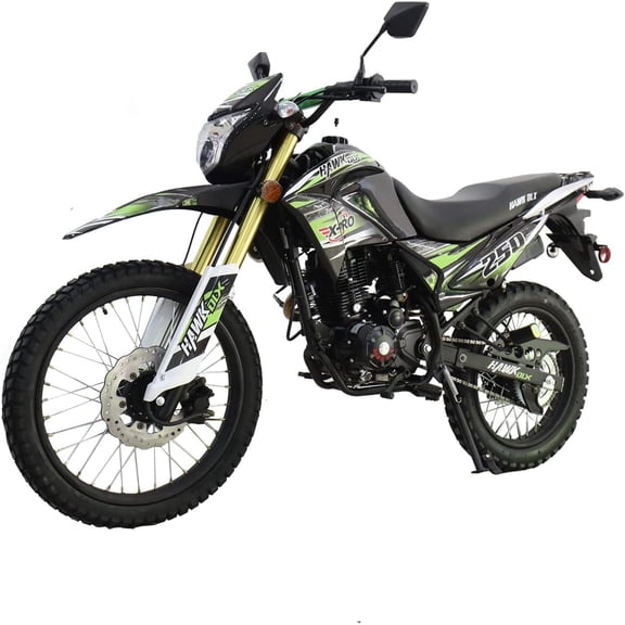 X-Pro Brand New Hawk DLX 250 EFI Fuel Injection 250 Dirt Bike for Adult, 5 Manual Transmission Electric/Kick Start, 21"/18" Wheels DOT Approved