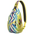 thumbnail image 1 of Zebra Print Lightweight Sling Backpack for Travel and Outdoor Activities, Abstract Rainbow Zebra Stripes Crossbody Bag with Cute Cartoon Design, Fashionable and Durable with Multi-Layer Storage, 1 of 6