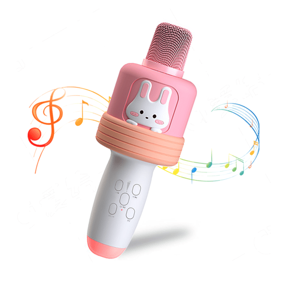 Richgv Kids Karaoke Microphone Toys for Girls 3-6 Years, Handheld Wireless Bluetooth Mic Speaker Machine with LED Light, Kids Toys Birthday Party Gift for Toddlers