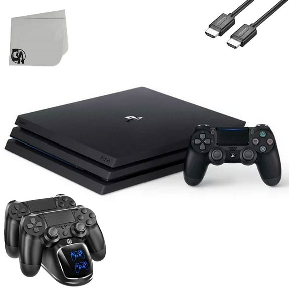Restored Sony PlayStation 4 Pro 1TB Gaming Console Black with Charging Dock HDMI Cable Bolt Axtion (Refurbished)