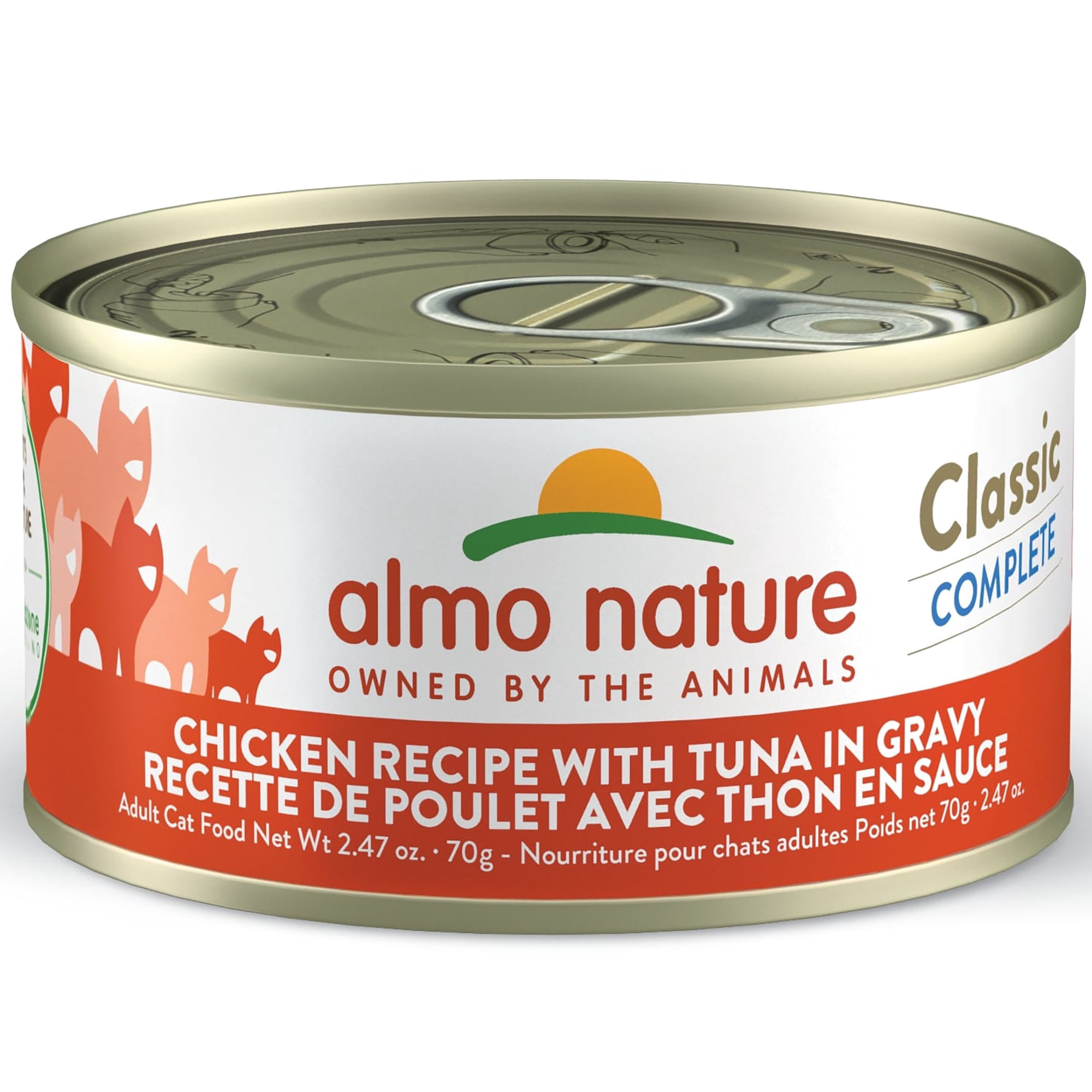 Almo Nature: Classic Complete Cat 12 Pack: Chicken Recipe With Tuna In Gravy - 2.47oz Cans, Adult Cat Canned Wet Food, Grain Free, Daily Meal