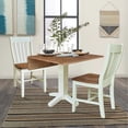 thumbnail image 3 of International Concepts 36" Round Wood Drop Leaf Table with Two Dining Chairs, 3 of 6