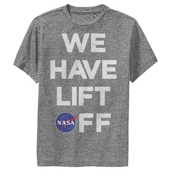 Boy's NASA Bold Lift Off  Performance Graphic Tee Charcoal Heather X Large