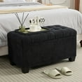 thumbnail image 4 of 16" X 30" Storage Ottoman Bench with Removable Cover, 660Lb Capacity Black Footrest Stool, Multi-Functional Chest for Bedroom, Living Room & Entryway, 4 of 11