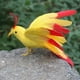 thumbnail image 2 of Pájaro de plumas artificiales, decoración hecha a mano, regalo de Navidad Pájaro amarillo, 2 of 4