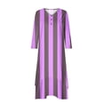 thumbnail image 4 of TAGOLD Womens Summer Dress,Plus Size Casual Dress for Womens,Women Casual Loose Printed Irregular Buttoned Hem V-Neck 3/4 Sleeve Dresses, 4 of 5