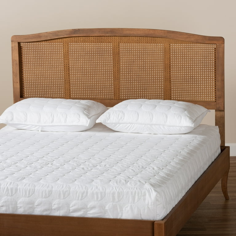 Baxton Studio Mid-Century Modern Walnut Wood Queen Headboard