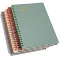 thumbnail image 1 of A5 Spiral Notebook 4-Pack: Thick Plastic Hardcover, 8mm Lined Pages, 80 Sheets for Study & Notes (4 Colors), 1 of 5
