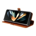 thumbnail image 3 of Dteck Wallet Case for Galaxy Z Fold 4 5G, Shockproof Magnetic Retro Credit Card Holder Flip Folio PU Leather Stand Protective Cover, Brown, 3 of 7