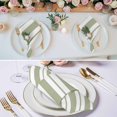 thumbnail image 3 of Cloth Napkins Set of 4 - 20x20 Inches, Sage Green Striped Washable Reusable Table Napkins, Green Geometric Line Stripes Farmhouse Soft & Absortbent Dining Napkin for Party Wedding Hotel Restaurant, 3 of 9