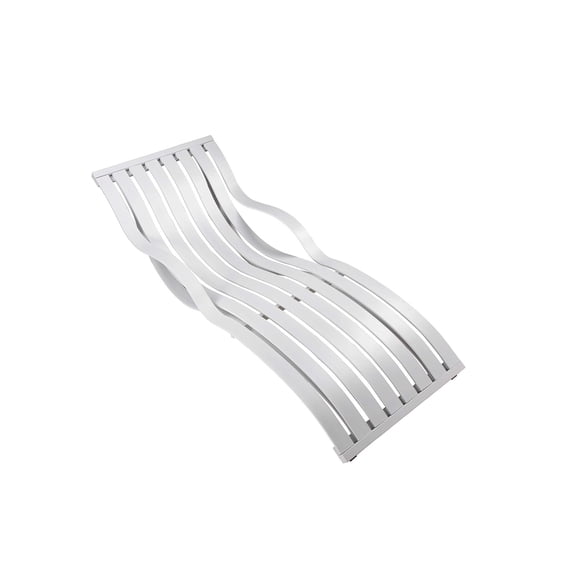 Pemberly Row Modern Anodized Aluminum Frame Patio Lounger in White