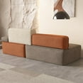 thumbnail image 2 of NessCarsti 79.9" Modern Modular Sectional Sofa, Mixed Gray Beige Rust Fabric, Living Room Couch with Adjustable Design, 2 of 6