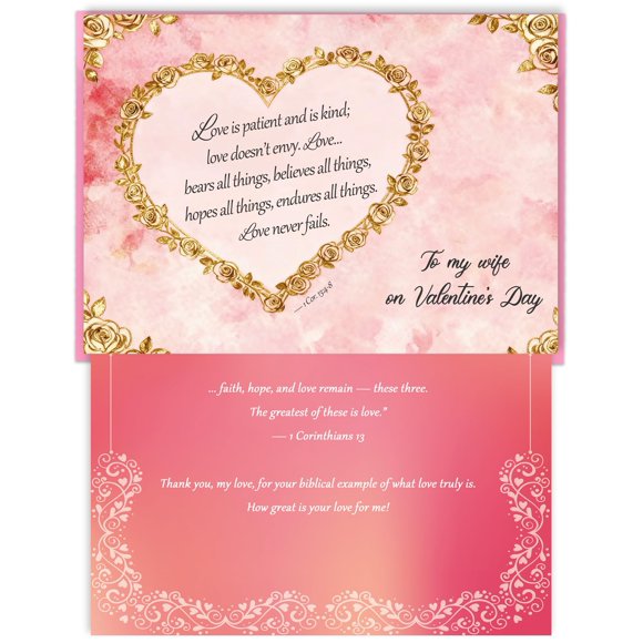 Tarjeta de San Valentín MOROLURU Christian para esposa con 1 Corintios 13