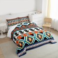 thumbnail image 3 of Homewish Teens Hippie Aztec 3 Pieces Queen Comforter Set,Exotic Style Ultra Soft Bedding Sets,Bohemian Tribal Theme Bedding Comforter Set Breathable,Breathable Home Decor,Reversible, 3 of 8