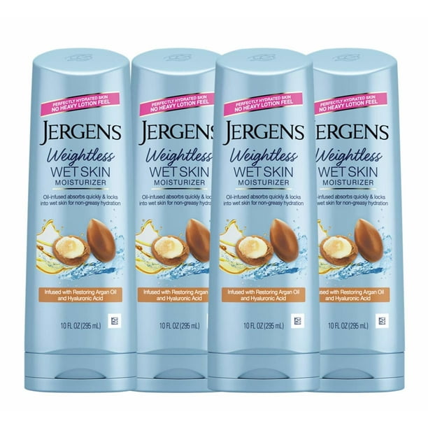 Jergens Argan Oil Weightless Wet Skin Body Lotion, 10 fl oz Walmart