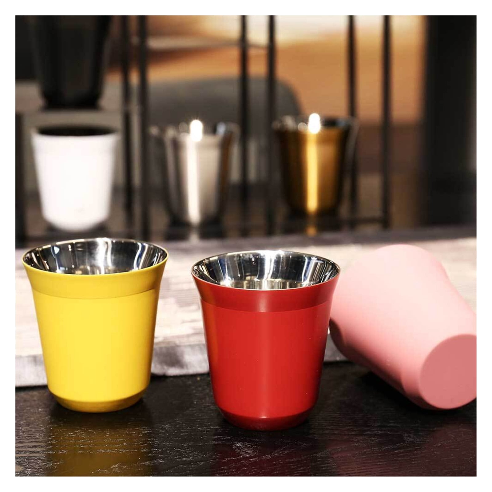 160ml Espresso Mugs Stainless Steel Coffee Milk Water Drink Breakfast Cups Insulated