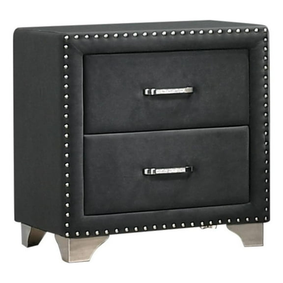Melody 2-drawer Upholstered Nightstand Grey