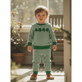 thumbnail image 6 of Miaouyo Baby 2Pcs Spring Outfits Long Sleeve Shamrock Embroidery Striped Sweatshirt + Pants Set Kid Clothes, 6 of 9