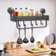 thumbnail image 5 of Estante para especias con ventosa para montaje en pared, organizador de especias, estante colgante para almacenamiento de cocina, despensa, soporte para condimentos con ganchos., 5 of 5