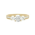 thumbnail image 3 of Brilliance Fine Jewelry Cubic Zirconia Round 3-Stone Ring in 10K Yellow Gold,Size 7, 3 of 5