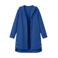 thumbnail image 4 of Floleo Women's Long Hooded Rain Jacket Waterproof Windbreaker Coat Lightweight Outdoor Raincoat with Pockets Casual Fall Spring Outerwear, 4 of 9