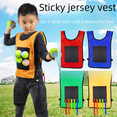 thumbnail image 1 of Chaleco de pelota adhesiva para niños Chaleco con cola de balón prisionero Juguetes para juegos al aire libre para padres e hijos en jardín de infantes, 1 of 1