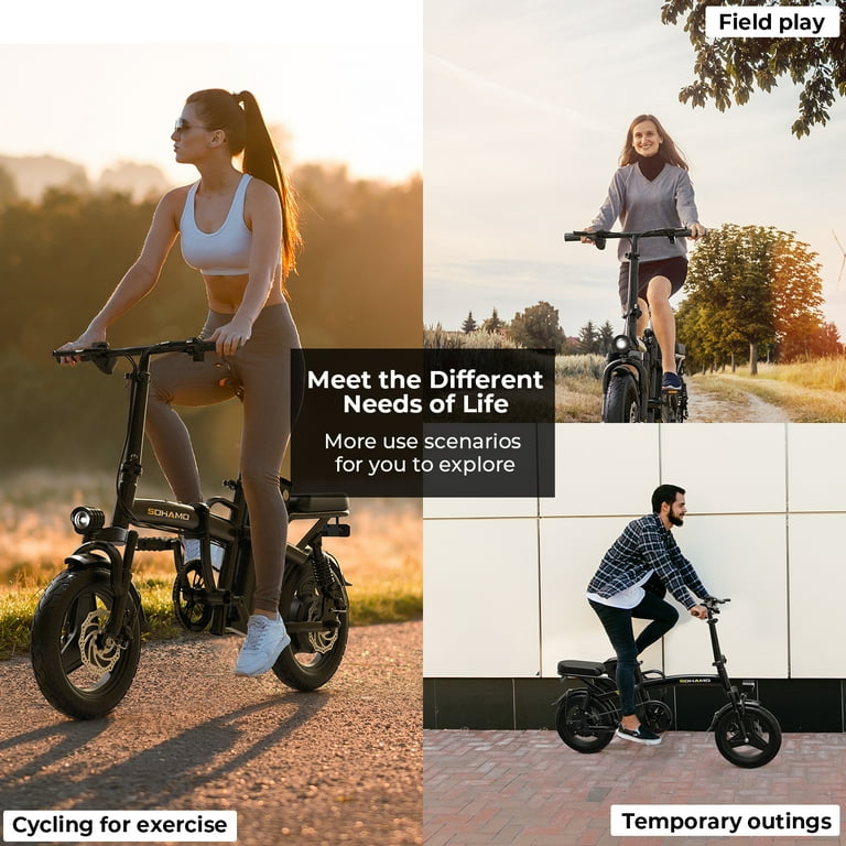 SOHAMO Electric Bike for Adults, 400W Motor Folding E Bike