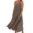thumbnail image 2 of Timegard Robes d'Été pour Femmes Plage Vacances Bretelles Spaghetti Ajustables Robe Maxi à Col en V Dos Nu Robes Bohèmes, 2 of 7
