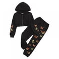 thumbnail image 3 of Uccdo 2Pcs Girls Tie Dye Butterfly Tracksuits Long Sleeve Hoodie Zipper Sweatshirt + Sweatpants Kids Spring Outfits Set 6-10 Years, 3 of 4